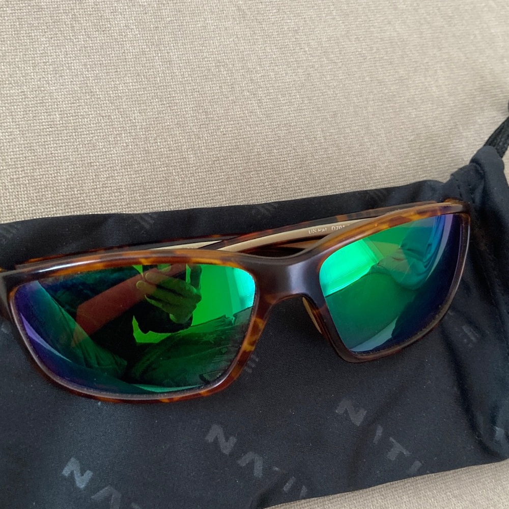 Native Kodiak Tortoiseshell Sunglasses with Green Mirrored Lenses